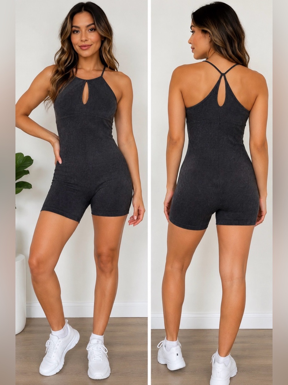 Fashion Nova Black Ribbed Top - M/L